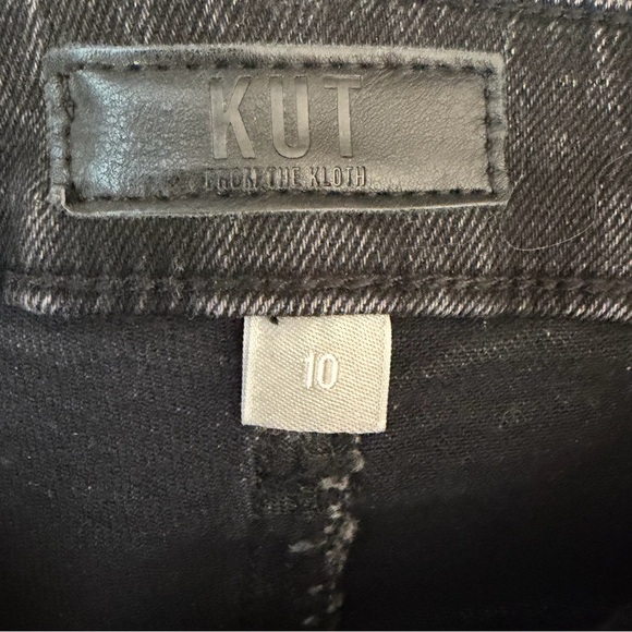 Kut from the Kloth Meg Embellished Raw Hem High Waist Ankle Wide Leg Jeans 10 - Picture 7 of 8